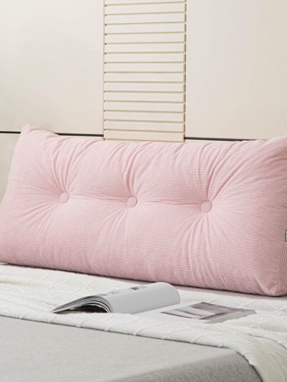 Plush Pink Bed Backrest Pillow - Home Bedding